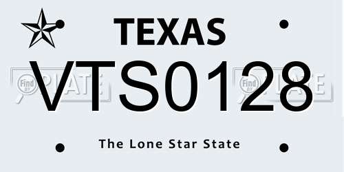 VTS0128 Texas License Plate