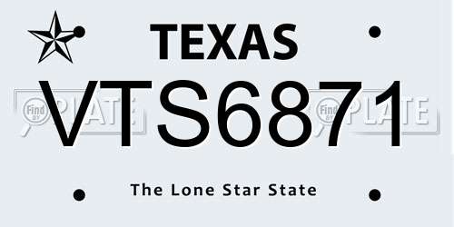 VTS6871 Texas License Plate