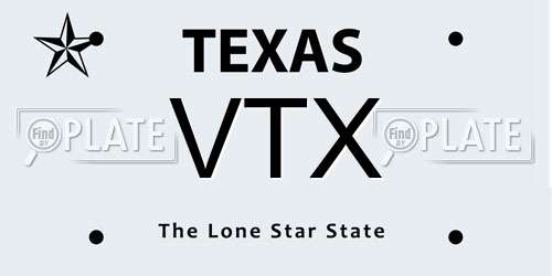 VTX Texas License Plate
