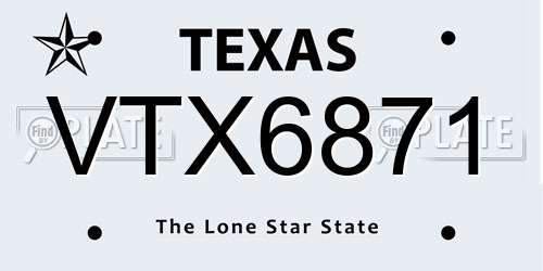 VTX6871 Texas License Plate