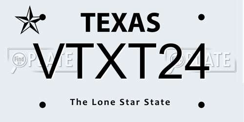 VTXT24 Texas License Plate