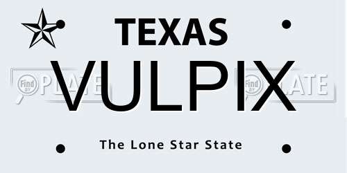 VULPIX Texas License Plate