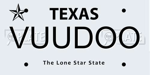 VUUDOO Texas License Plate