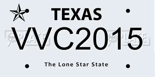 VVC2015 Texas License Plate
