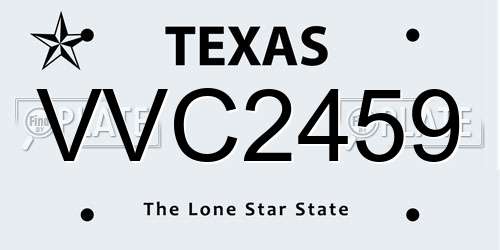 VVC2459 Texas License Plate
