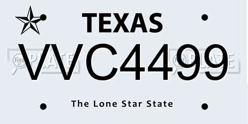 VVC4499 Texas License Plate