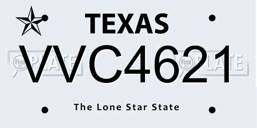 VVC4621 Texas License Plate