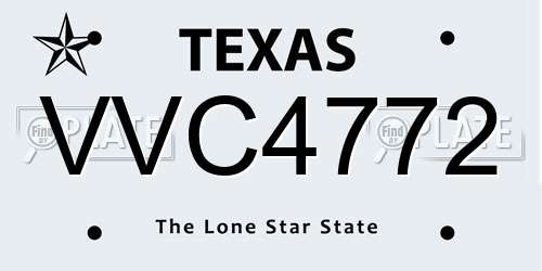 VVC4772 Texas License Plate
