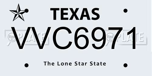VVC6971 Texas License Plate