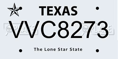 VVC8273 Texas License Plate