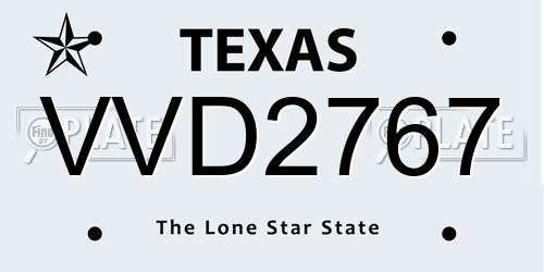 VVD2767 Texas License Plate