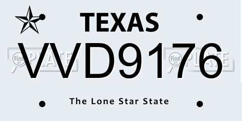 VVD9176 Texas License Plate