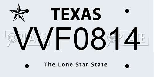 VVF0814 Texas License Plate