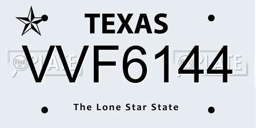 VVF6144 Texas License Plate