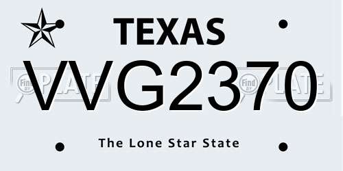 VVG2370 Texas License Plate