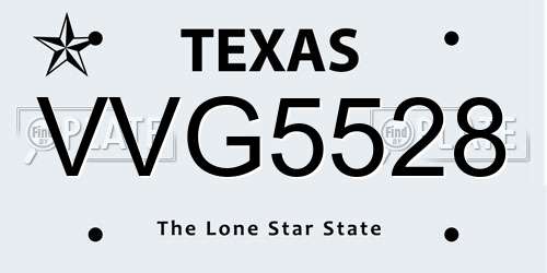 VVG5528 Texas License Plate
