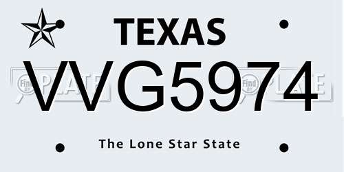 VVG5974 Texas License Plate