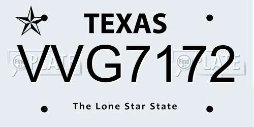 VVG7172 Texas License Plate