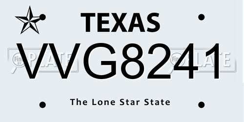 VVG8241 Texas License Plate