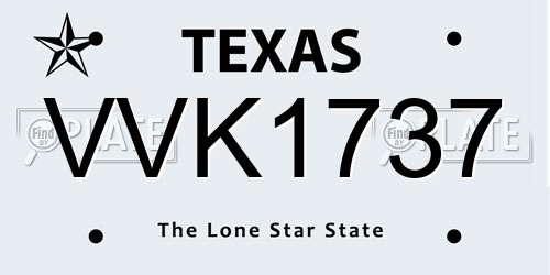 VVK1737 Texas License Plate
