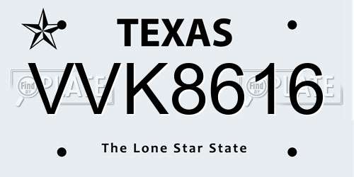 VVK8616 Texas License Plate