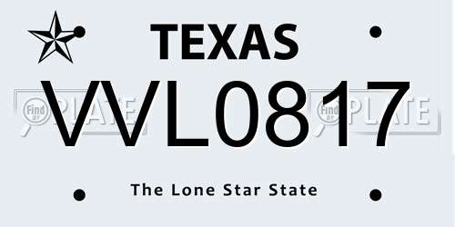 VVL0817 Texas License Plate