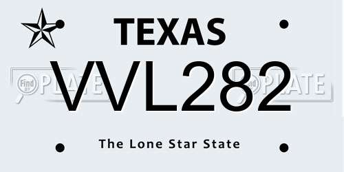 VVL282 Texas License Plate