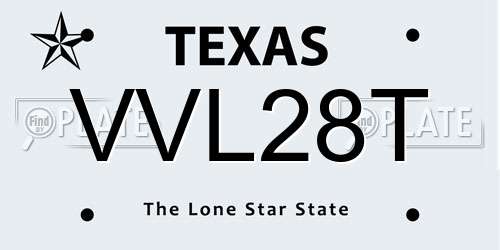 VVL28T Texas License Plate