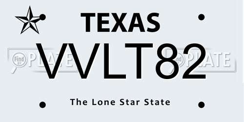 VVLT82 Texas License Plate