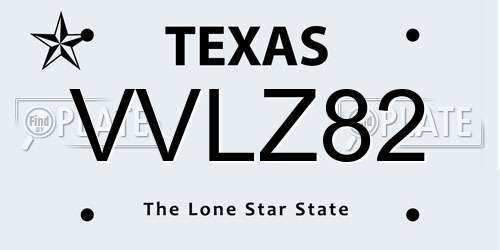 VVLZ82 Texas License Plate