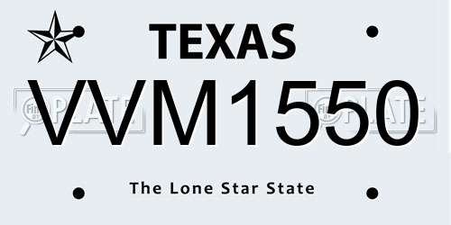 VVM1550 Texas License Plate
