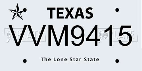 VVM9415 Texas License Plate