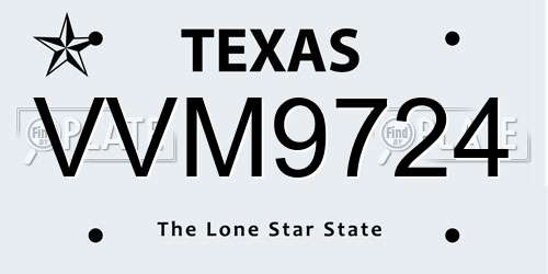 VVM9724 Texas License Plate