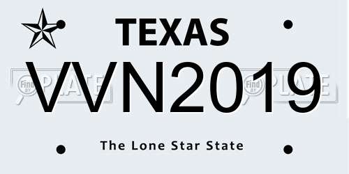 VVN2019 Texas License Plate