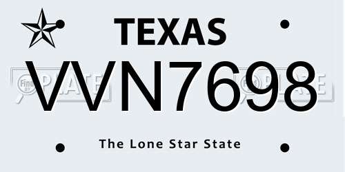 VVN7698 Texas License Plate
