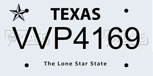 VVP4169 Texas License Plate