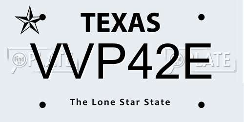 VVP42E Texas License Plate