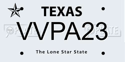 VVPA23 Texas License Plate
