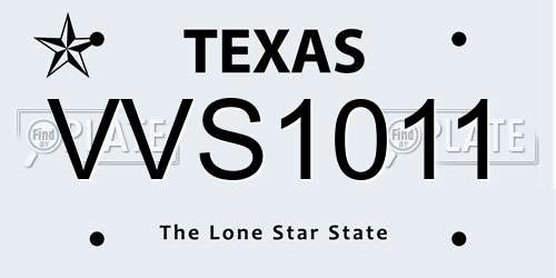 VVS1011 Texas License Plate