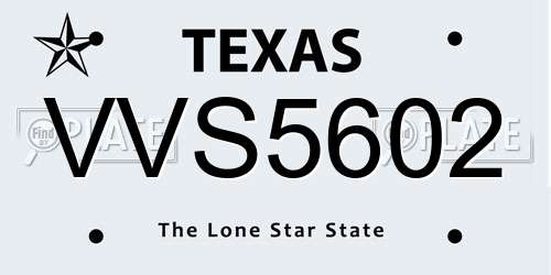 VVS5602 Texas License Plate