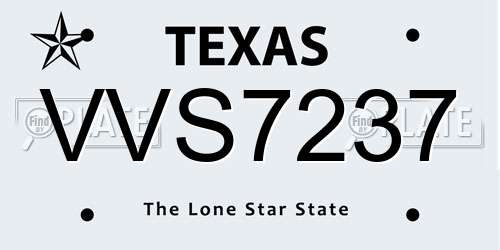VVS7237 Texas License Plate