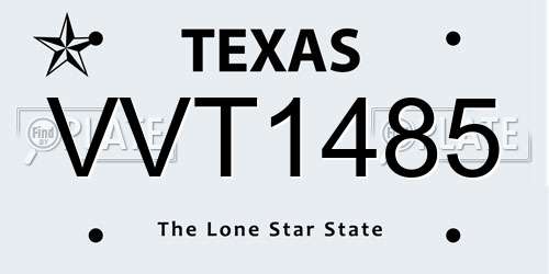 VVT1485 Texas License Plate