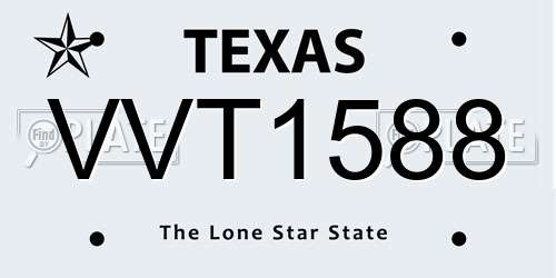 VVT1588 Texas License Plate