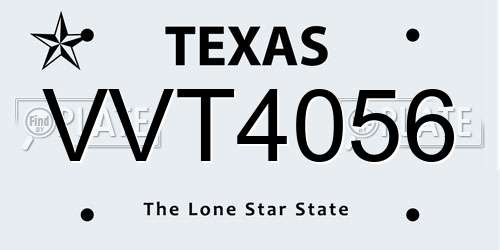 VVT4056 Texas License Plate