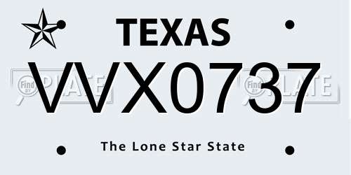VVX0737 Texas License Plate