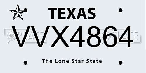 VVX4864 Texas License Plate