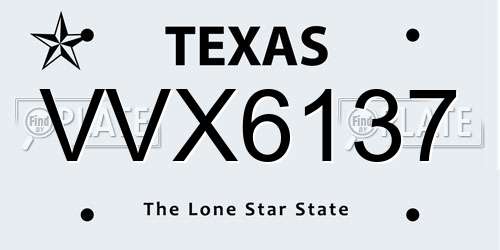 VVX6137 Texas License Plate