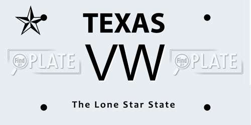 VW Texas License Plate
