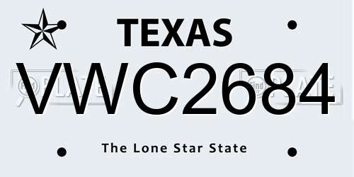 VWC2684 Texas License Plate