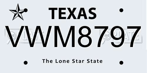 VWM8797 Texas License Plate